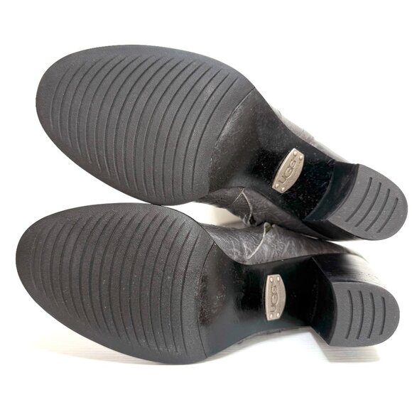 Ugg Ashur 5760 Boots Womens EU 38 US 7 Gray Crinkled Leather Knee High Boho - Picture 10 of 16